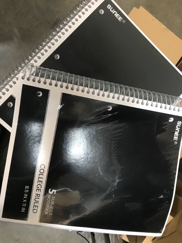Photo 1 of 2 notebooks
SUNEE Color Will Vary 5 Subject Notebook College Ruled - 200 Sheets, 8.5"x11", 4 Pocket Dividers, 3-Hole Punched Paper