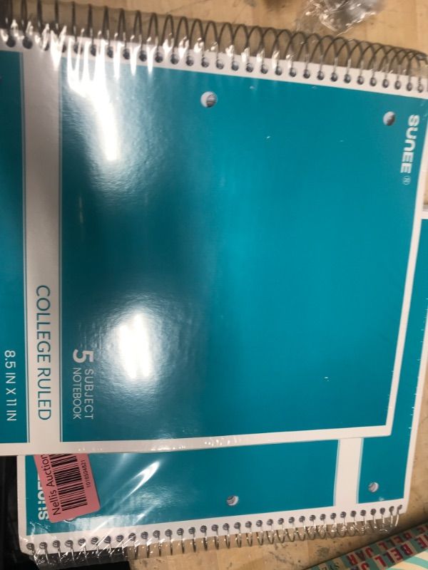 Photo 2 of 2 SUNEE Color Will Vary 5 Subject Notebook College Ruled - 200 Sheets, 8.5"x11", 4 Pocket Dividers, 3-Hole Punched Paper