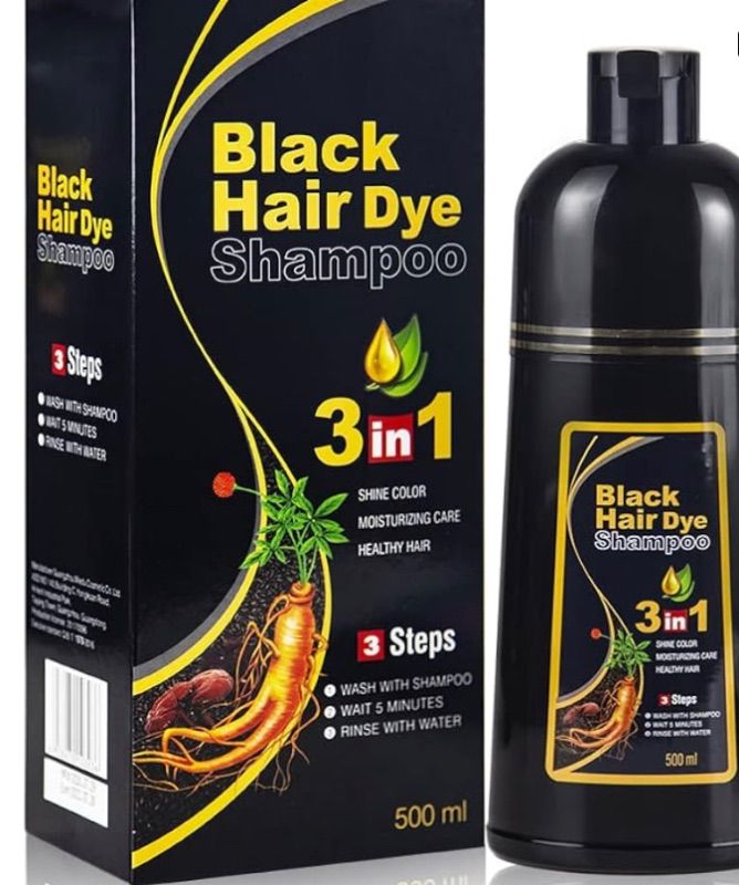 Photo 1 of  Instant Black Hair Dye Shampoo for Women MEIDU Hair Color Shampoo Gray Hair For Men- 100% Gray Coverage - Herbal Ingredients 3 in 1 Black Hair Dye 500ml