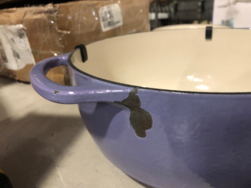 Photo 7 of **NONREFUNDABLE**DAMAGE* **SEE NOTES**
LODGE Enameled Cast Iron Covered Dutch Oven, 6-Quart, Purple