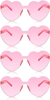 Photo 1 of *READ NOTES* AOOFFIV Heart Shape Sunglasses Rimless Transparent Candy Color Heart Glasses Love Eyewear