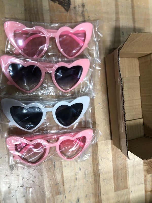 Photo 2 of *READ NOTES* AOOFFIV Heart Shape Sunglasses Rimless Transparent Candy Color Heart Glasses Love Eyewear