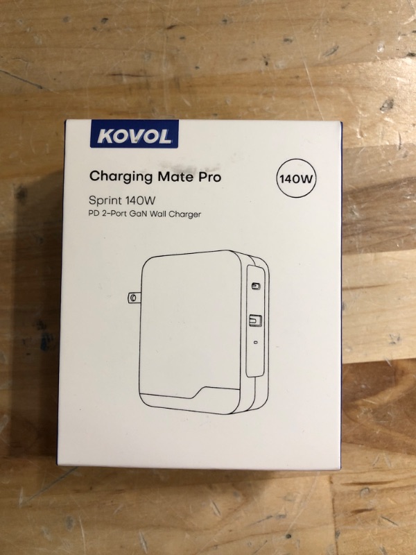 Photo 2 of 140W USB C Power Adapter for MacBook Pro 16" 2021 and All Series, KOVOL PD 3.1 2-Port GaN III USB C Wall Fast Charger 25W PPS Super Fast Charging for Galaxy, iPhone 13, MacBook Air, iPad Pro, and More
