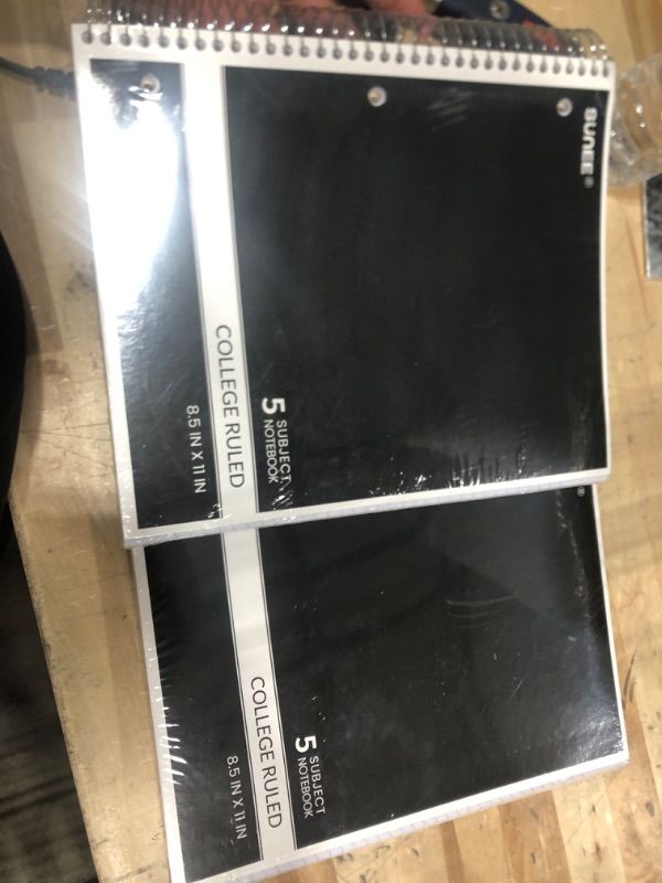Photo 1 of 2 pack - SUNEE Color Will Vary 5 Subject Notebook College Ruled - 200 Sheets, 8.5"x11", 4 Pocket Dividers, 3-Hole Punched Paper