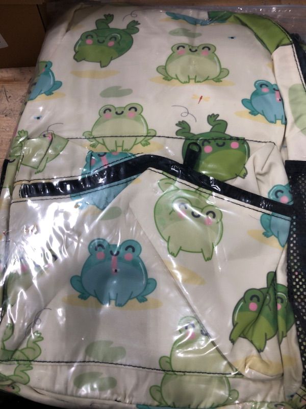 Photo 2 of Frog Backpack, Cartoon Frog Print Backpack for Women, 16 Inches Frog Bag Waterproof Travel Boys Girls Laptop Backpack Gift for Frog Lovers Book Bag