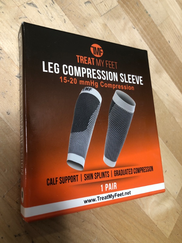 Photo 2 of Leg & Calf Compression Sleeve (1 Pair) Shin Splint & Calf Pain Relief, Comfortable Calf Sleeves helps Improve Circulation for Runners, Nurses & Travelers. Leg Support Footless Socks Medium