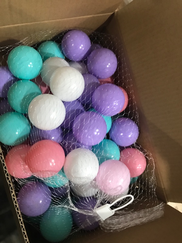 Photo 2 of Ball Pit Balls 50 Count Plastic Play Balls for Ball Pit, Soft Pool Balls for Kids Toys, Crush Proof Tent Balls for Toddler Ball Pit & Play Tent 50 pcs C*Purple-pink&white