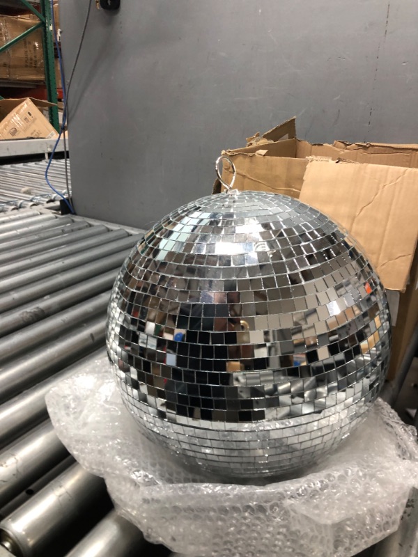 Photo 2 of 12" Mirror Disco Ball Great for a Party or Dj Light Effect Ideal for Party, Wedding, Pubs, banquets, Night Clubs and Disco Fits on Any Rotating Motor