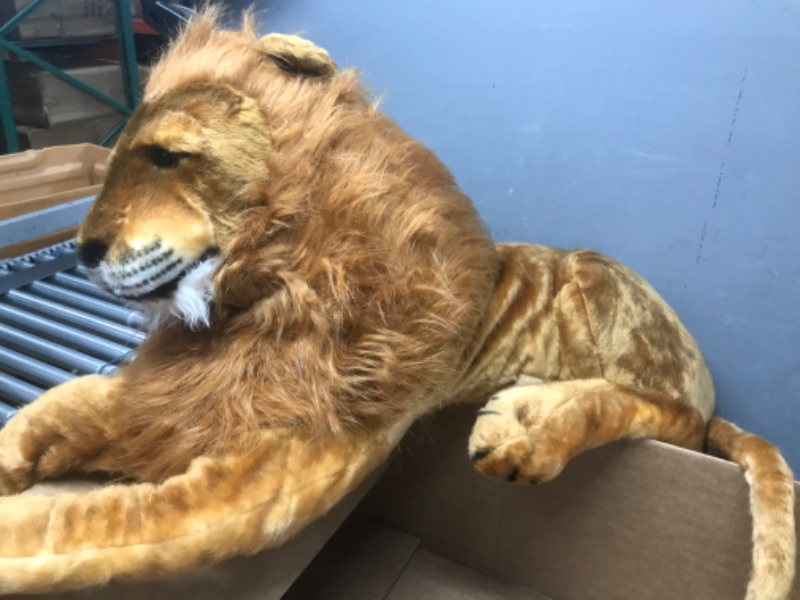 Photo 2 of 
Melissa & Doug Giant Lion - Lifelike Stuffed Animal (over 6 feet long)