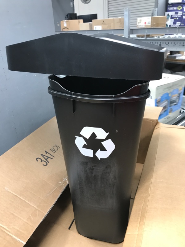 Photo 1 of 
Rubbermaid Swing Top Recycling Container for Home and Kitchen, Easy Access Disposal and Slim Modern Recycle Bin with Lid, 12.2 Gallon Capacity, Black
Color:Black Recycling