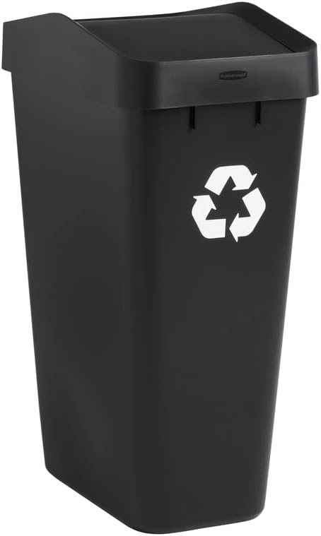 Photo 1 of 
Rubbermaid Swing Top Recycling Container for Home and Kitchen, Easy Access Disposal and Slim Modern Recycle Bin with Lid, 12.2 Gallon Capacity, Black
Color:Black Recycling