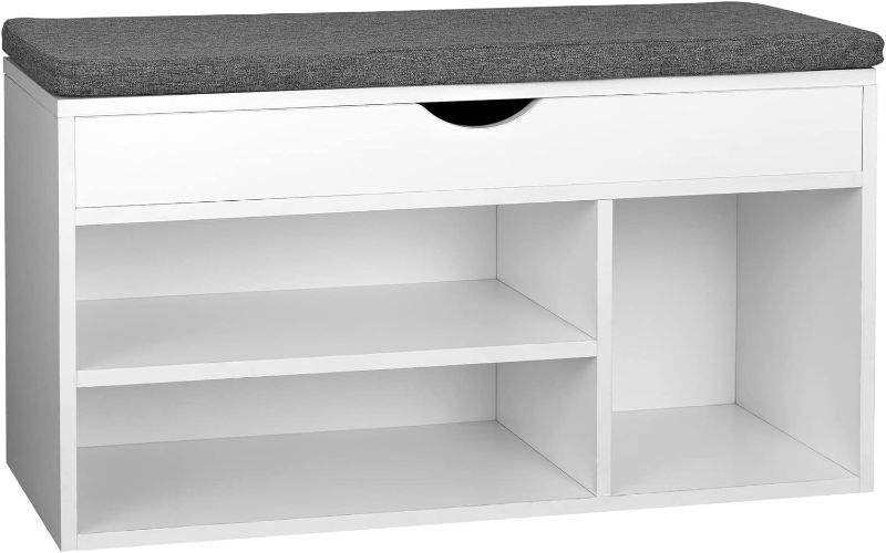 Photo 1 of 
WelFurGeer Shoe Bench with Padded Cushion, Shoe Storage Bench Entryway with Storage, Shoe Shelf with Flip-Open Storage Box, Shoe Rack with Hidden...
Size:Flip-Open Storage
Color:White+grey