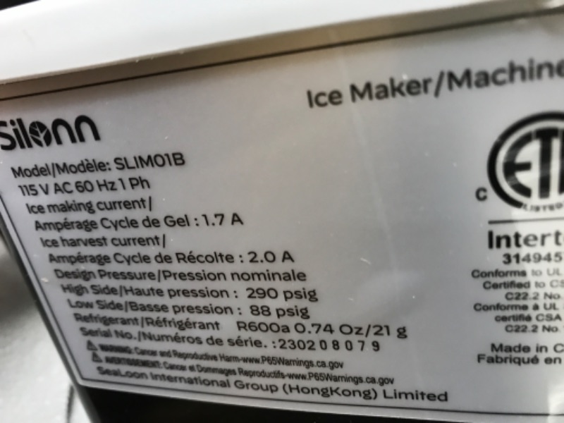 Photo 3 of **PARTS ONLY, NON-REFUNDABLE**
Silonn Ice Makers Countertop 9 Bullet Ice Cubes 