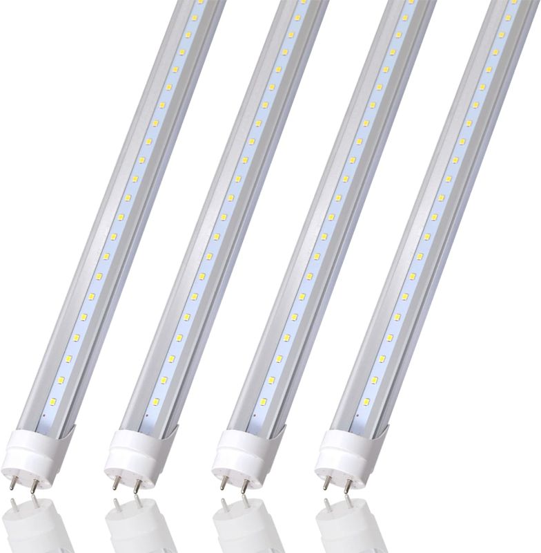 Photo 1 of 4FT LED Shop Light,T8 T10 T12 LED Tube Light 32W(60W Equivalent), 4160 Lumens,5000K Daylight, Clear Cover, Medium Bi-Pin G13 Base for Garage Warehouse Light (4 Pack)
