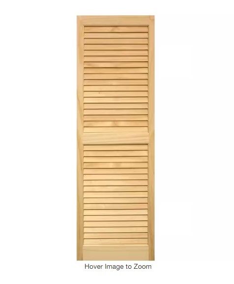 Photo 1 of 15 in. x 51 in.Two Louvered Shutters Pair Unfinished
