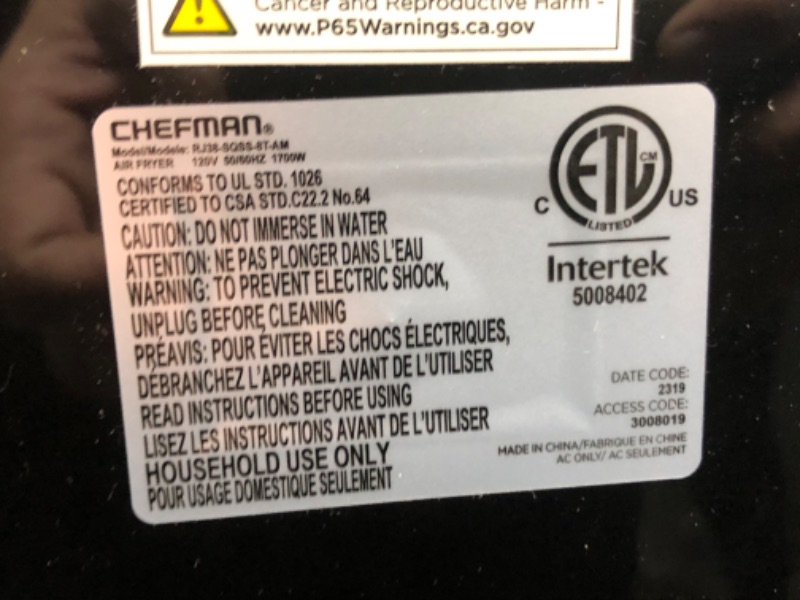 Photo 1 of Chefman Stainless Steel Air Fryer
