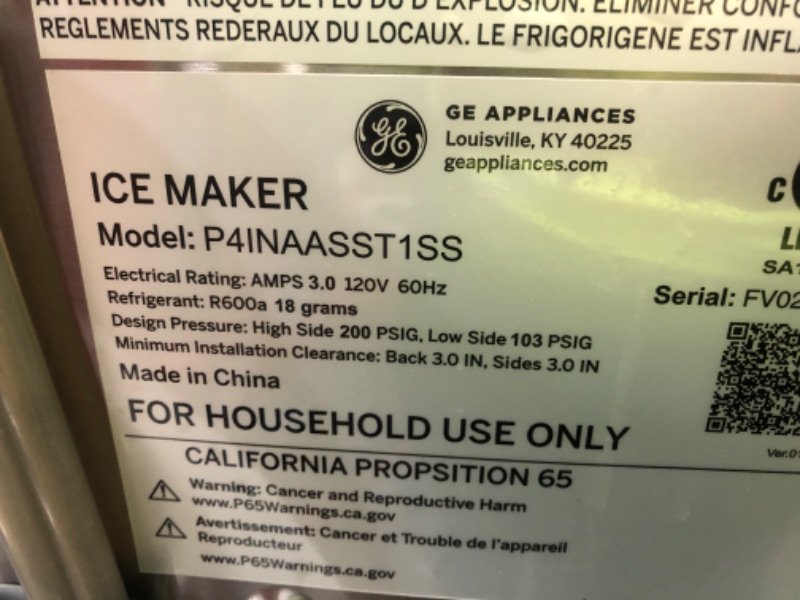 Photo 3 of ***SEE NOTES***GE Profile Opal 1.0 Nugget Ice Maker| Countertop Pebble Ice Maker | Portable Ice Machine Makes up to 34 lbs. of Ice Per Day | Stainless Steel Finish