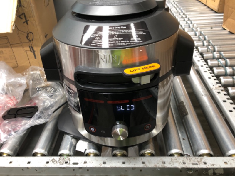 Photo 2 of ***SEE NOTES***Ninja OL701 Foodi 14-in-1 SMART XL 8 Qt. Pressure Cooker Steam Fryer with SmartLid & Thermometer + Auto-Steam Release, that Air Fries, Proofs & More, 3-Layer Capacity, 5 Qt. Crisp Basket, Silver/Black