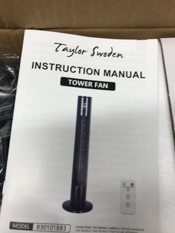 Photo 3 of **SEE NOTES**
Taylor Swoden Tower Fan with Remote, Oscillating Black