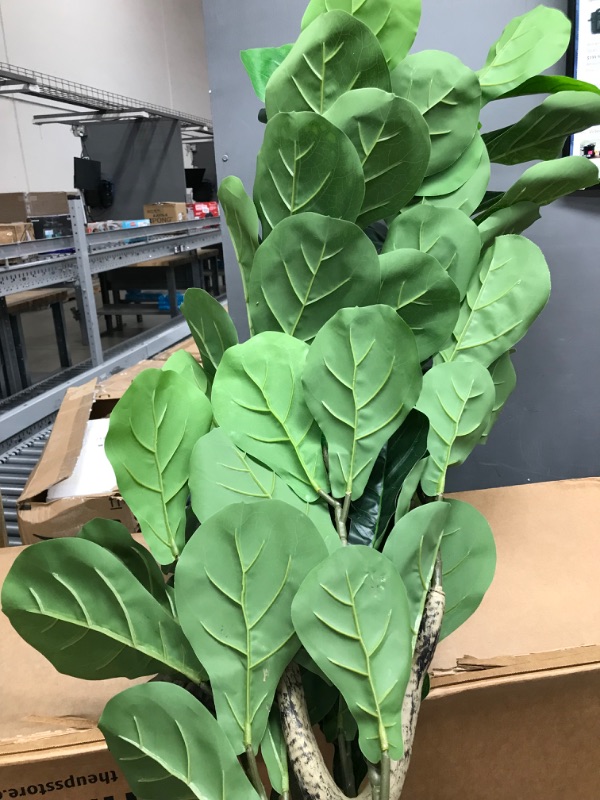 Photo 2 of 
2 Fig Trees***Kmitang 27.6” Set of 2 Indoor Fake Fiddle Fig Tree Faux Tropical Plants Plastic Fiddle Leaf Artificial Palm Plant Outdoor for Home...