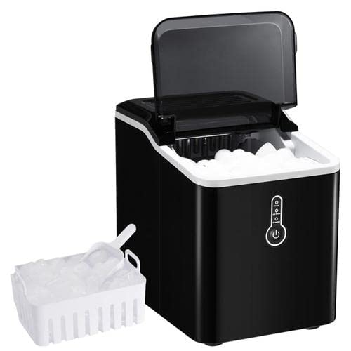 Photo 1 of 
Ice Maker for Countertop, 26lbs Ice Cubes in 24Hrs, 9 Ice Cubes Ready in 7mins, Portable Electric Ice Maker with LED Indicator Lights, Ice Scoop and Basket...