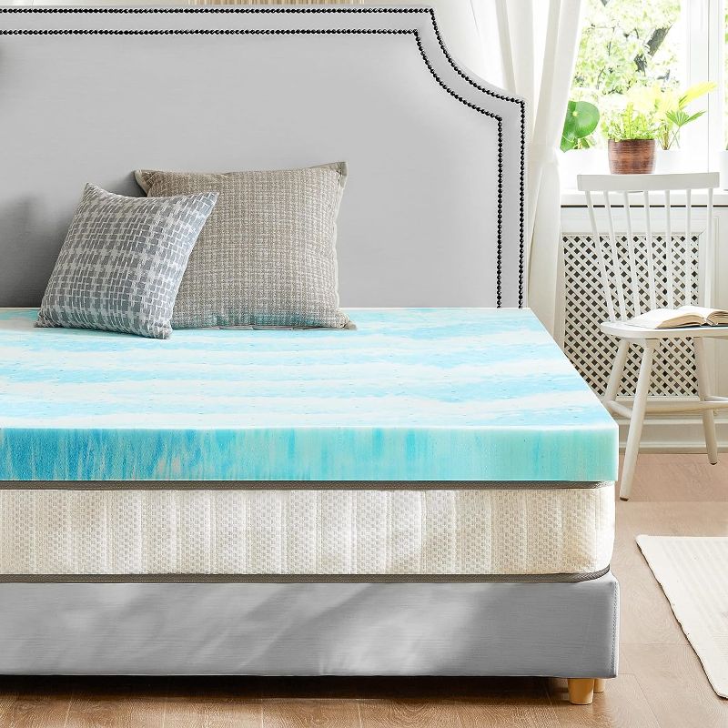 Photo 1 of 
Mattress Topper Twin XL - 2 Inch Memory Foam Cooling Gel Swirl Infused Bed Topper for Back Pain, CertiPUR-US Certified
Size:Twin XL
Item Display Height:2 Inches
