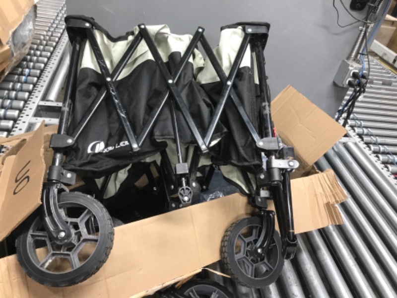 Photo 2 of 
Moon Lence Collapsible Folding Wagon Cart Heavy Duty Folding Garden Portable Hand Cart with All-Terrain Beach Wheels, Adjustable Handle & Drink Holders...
Color:Grey-1