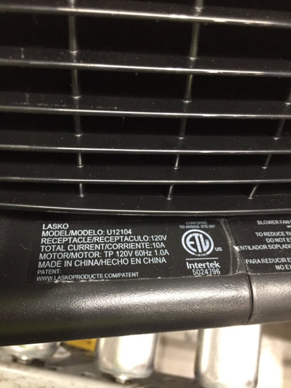Photo 3 of 
Lasko U12104 High Velocity Pro Pivoting Utility Fan, Black & High Velocity X-Blower Air Mover Utility 3-Speed 6-Position Fan with Electronic Controls, 11x9x12