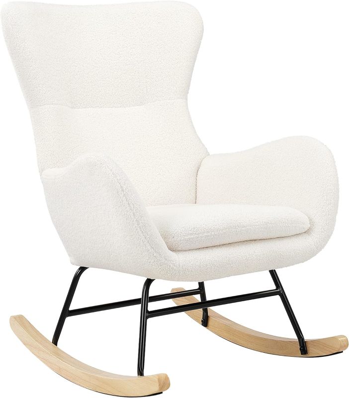 Photo 1 of 
Phot for Reference Only***Seat Back not that Tall--PrimeZone Comfy Rocking Chair for Nursery - Glider Chair with High Backrest, Armrests & Upholstered Pad, Bedroom Nursery Rocker Chair for Baby &...
Color:Ivory White