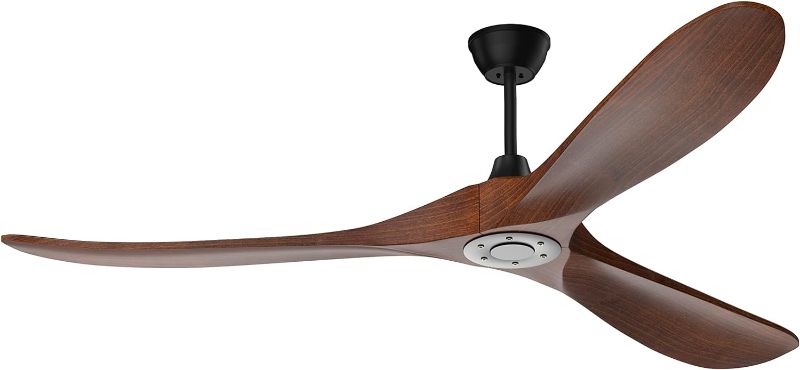 Photo 1 of 
Obabala 60'' Outdoor Ceiling Fan with Remote Control, 3 Balsa Wood Blades, Matte Black, Reversible DC Motor Quiet Energysaving, for Bedroom Patios...
Color:black+walnut
Size:60"