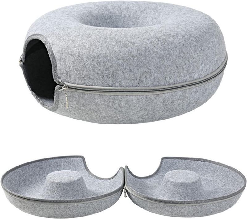 Photo 1 of 
Cat Tunnel Bed, Removable Cat Nest, Felt cat Donut, Felt Tunnel Cat Nest, Four Seasons Available cat nest, Semi-Closed Washable Cat Tunnel Nest Detachable...