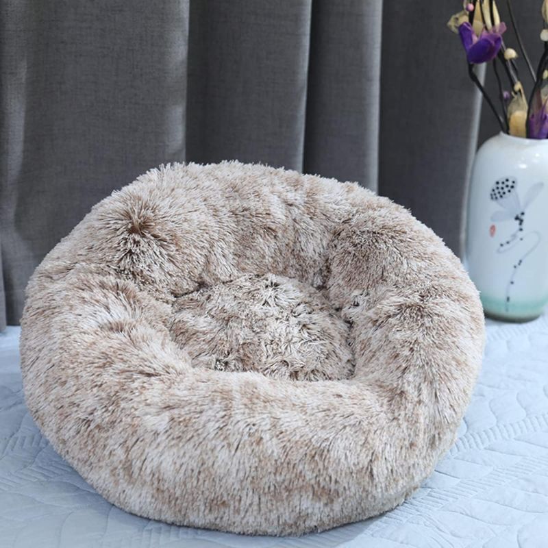 Photo 1 of 
Dog Cat Bed, Donut Pet Bed for Small Dogs, Fluffy Cozy Self-Warming Improved Sleep Pet Cushion Beds, Anti-Slip Machine Washable Light diameter20in
Size:Circle diameter 20in/50cm