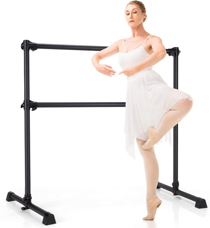 Photo 1 of 
Color is Different**GOFLAME 4FT Ballet Barre Portable, Freestanding Double Ballet Barre Height Adjustable with Anti Slip Base, Heavy Duty Stretch Dance Bar for Home Workout