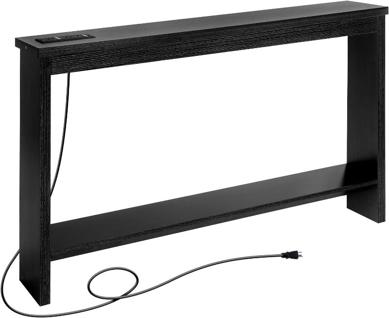 Photo 1 of 
ZGREN Narrow Sofa Table with Outlet and USB Port, Behind Couch Table Skinny Console Table with Charging Station Thin and Long Slim Entryway Table for Living...
Size:47”W x 7”D x 32”H
Color:Black
