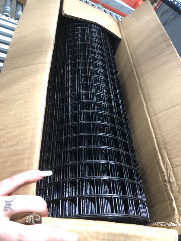 Photo 2 of 24'' x 50' 1inch Hardware Cloth 16 Gauge Black Vinyl Coated Welded Fence Mesh for Home and Garden Fence and Home Improvement Project (24'' x 50') 24inch×50ft