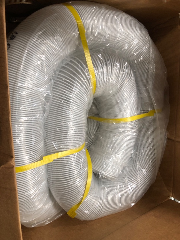 Photo 2 of 4'' x 50' Flexible PVC Dust Collection Hose with Stainless Steel Hose Clamps Clear Vacuum Hose Dust Collection Fittings Dust Collector Accessories for Woodworking 4 Inch, 50 ft