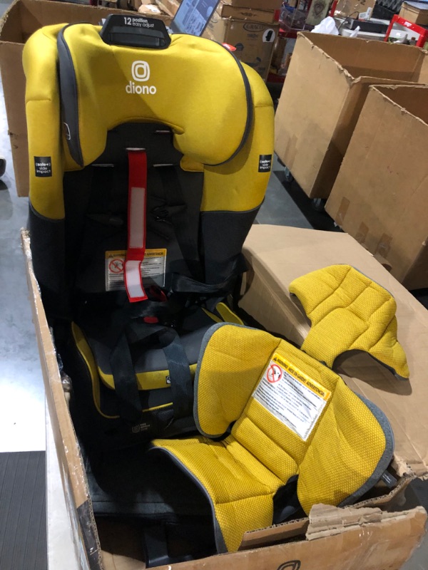 Photo 4 of **MISSING PARTS**SEE NOTES**
Diono Radian 3QXT 4-in-1 Rear and Forward Facing Convertible Car Seat, Safe Plus Engineering 4 Stage Infant Protection, 10 Years 1 Car Seat, Slim Fit 3 Across, Yellow Mineral Yellow Mineral QXT