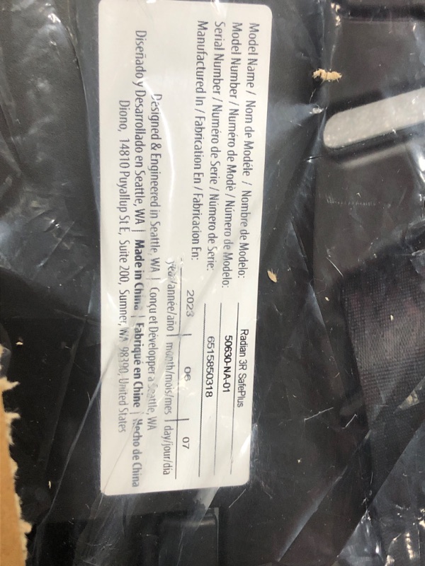 Photo 3 of ***SEE NOTES***Diono Radian 3R SafePlus, All-in-One Convertible Car Seat, Rear and Forward Facing, SafePlus Engineering, 10 Years 1 Car Seat, Slim Fit 3 Across, Black Jet Radian 3R SafePlus Fits 3 Across Black Jet