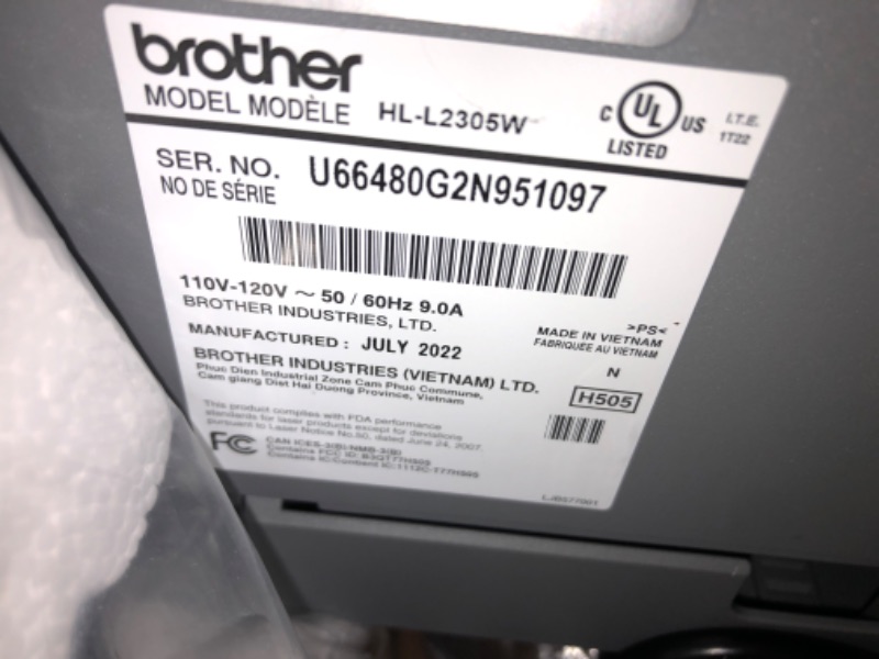 Photo 3 of Brother HLL2305W Compact Mono Laser Single Function Printer with Wireless and Mobile Device Printing (RHLL2305W) (Renewed) Renewed: HLL2305W (Wireless)