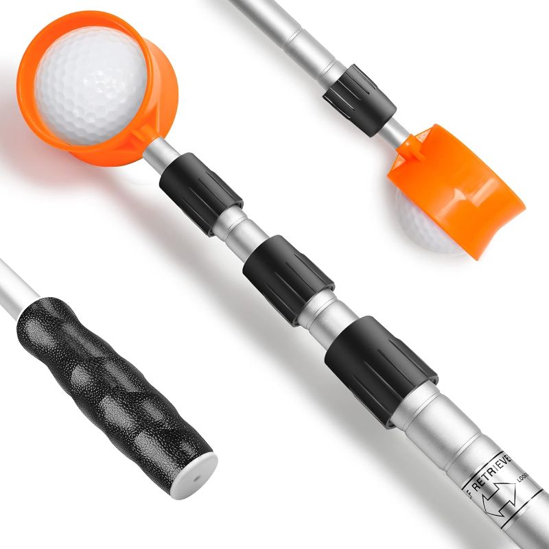 Photo 1 of * Stock image for reference * Golf Ball Retriever, 6/9/12/15/18ft Aluminum Alloy Golf Ball Retriever Telescopic Golf Accessories Golf Gift for Men
