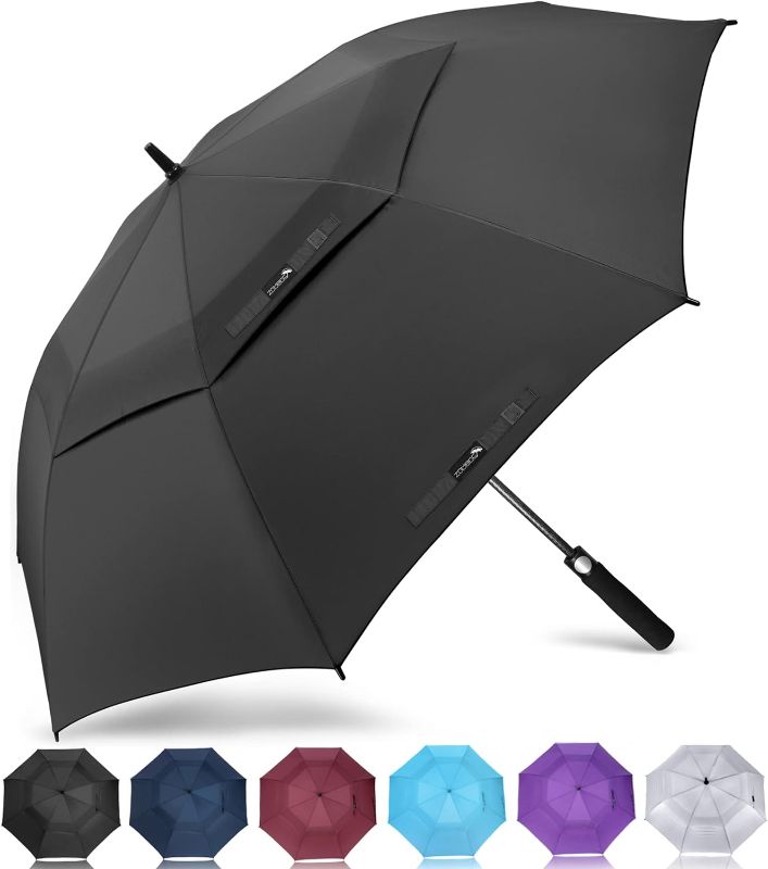 Photo 1 of 
ZOMAKE Golf Umbrella 54 Inch, Large Windproof Umbrellas Automatic Open Oversize Rain Umbrella with Double Canopy for Men - Vented Stick Umbrellas
Color:Black
Size:54 Inch