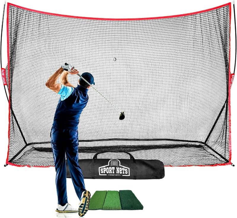 Photo 1 of 
Heavy Duty Golf Net - Golf Net for Backyard Driving or Indoor Garage Golf Practice - 10x7 feet Hitting Net Area - Perfect Equipment for Any Golfer
Style:Golf Net & Hitting Mat