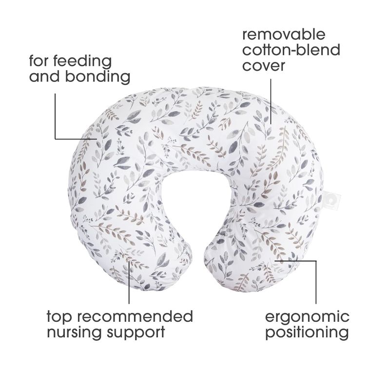 Photo 1 of *******PHOTO FOR REFERENCE, NOT SAME PILLOW*********
Boppy Nursing Pillow Original Support, Gray Taupe Leaves, Ergonomic Nursing Essentials for Bottle and Breastfeeding, Firm Fiber Fill, with Removable Nursing Pillow Cover, Machine Washable
