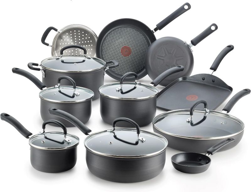 Photo 1 of *** PHOTO FOR REFERENCE ONLY***T-fal Ultimate Hard Anodized Nonstick Cookware Set 12 Piece Oven Safe 400F, Lid Safe 350F Pots and Pans, Dishwasher Safe Black