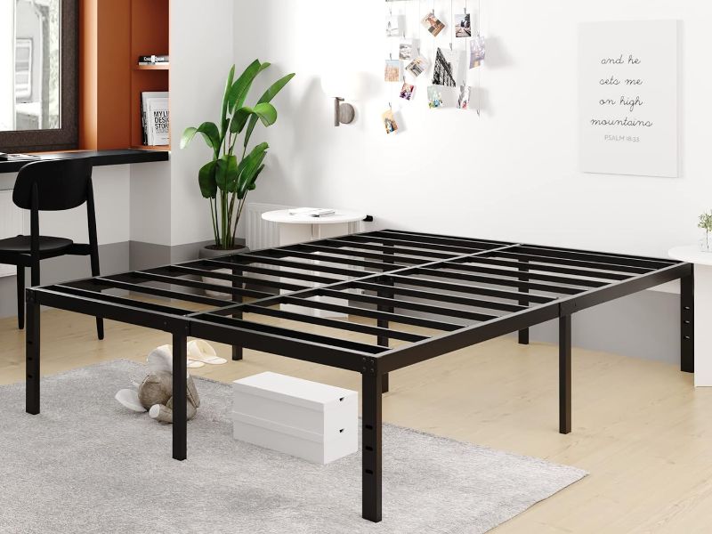 Photo 1 of 
FSCHOS Queen-Bed-Frame / 18 Inch Metal Platform Bed Frame Queen Size/Reinforced Steel Slats Support/No Box Spring Needed/Heavy Duty Mattress Foundation/Easy...
Size:Queen
Style:18 INCH