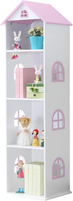 Photo 1 of 
Kids Dollhouse Bookcase 4 Layers Children's Wooden Bookshelf Display Storage Rack Units Organizer for Child's Bedroom Playroom Nursery Kindergarten...
Style:Pink-2