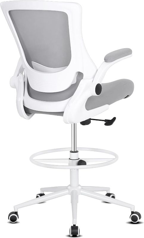 Photo 1 of Misolant Tall Office Chair, Drafting Chair for Standing Desk, Office Chair with Adjustable Lumbar Support, Flip-up Arm and Move Footrest Ring, Ergonomic...
Color:Light Gray