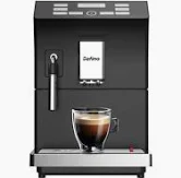 Photo 1 of **READ NOTES BELOW**Eficentline-205 Fully Automatic Espresso Machine, One Touch Coffee Machine with Manual Milk Frother for Cappuccino & Latte, Stainless Steel, Black (Espresso Machine w Milk Frother)