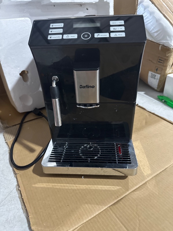 Photo 1 of **READ NOTES BELOW**Eficentline-205 Fully Automatic Espresso Machine, One Touch Coffee Machine with Manual Milk Frother for Cappuccino & Latte, Stainless Steel, Black (Espresso Machine w Milk Frother)