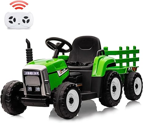 Photo 1 of [READ NOTES]
Nasitip 12V Battery Powered Electric Tractor with Trailer, Toddler Ride On Car w/Remote Control/ 7-LED Headlights
